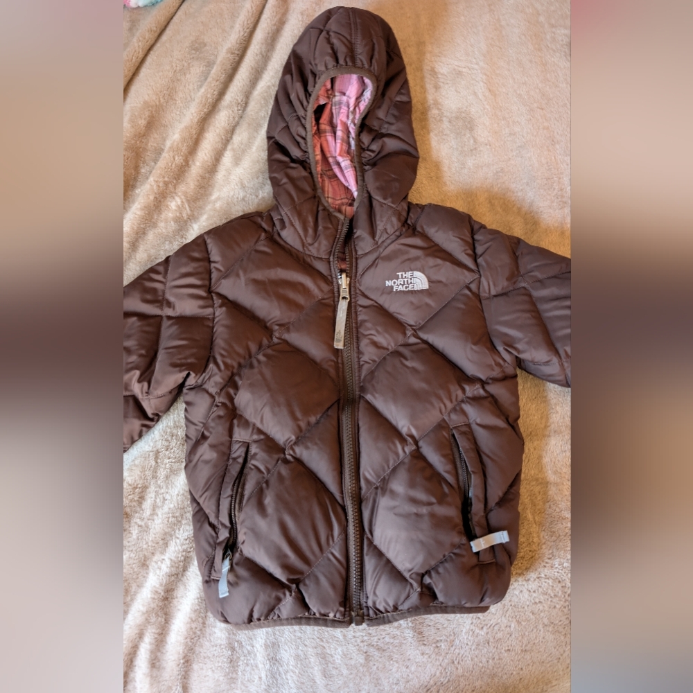 The North Face Kids Reversible Brown Puffer Jacket